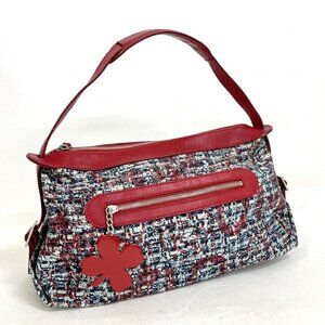 Chanel Tweed Shoulder Bag Red :red